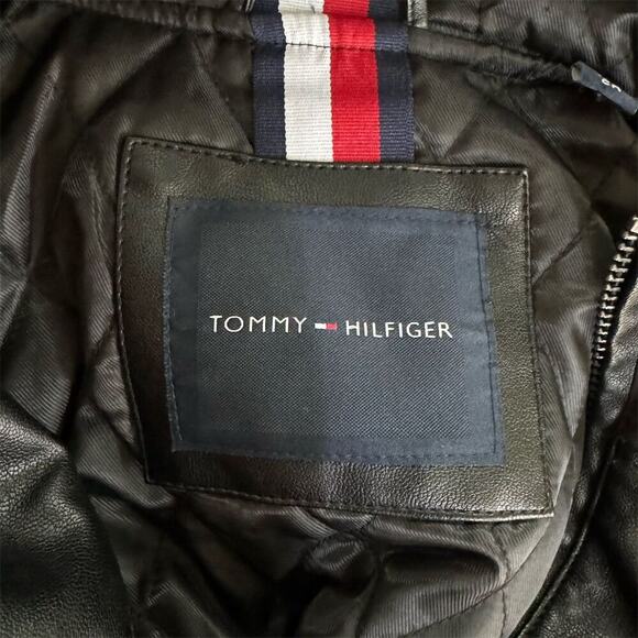 Tommy Hilfiger Men's Faux Leather Motorcycle Jacket - Picture 3 of 5